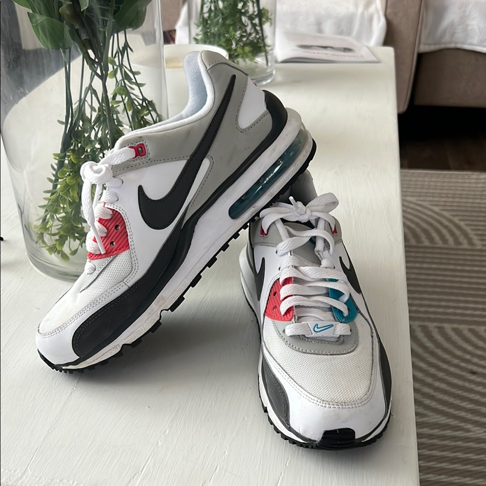 Nike Kids White, Black, and Red Sneakers